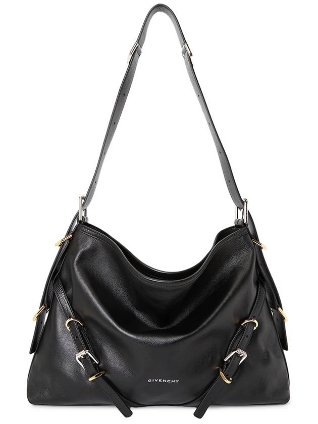 Voyou Medium Leather Shoulder Bag Black - GIVENCHY - BALAAN 2