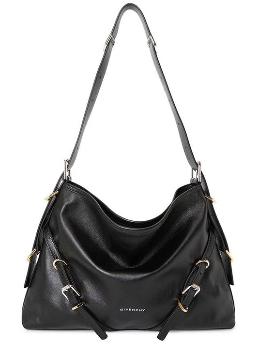 Voyou Medium Leather Shoulder Bag Black - GIVENCHY - BALAAN 2