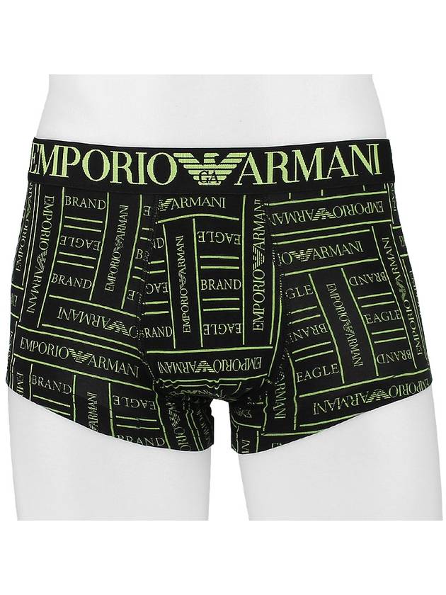 Men's Eagle Brand Logo Band Briefs Black Green - EMPORIO ARMANI - 2