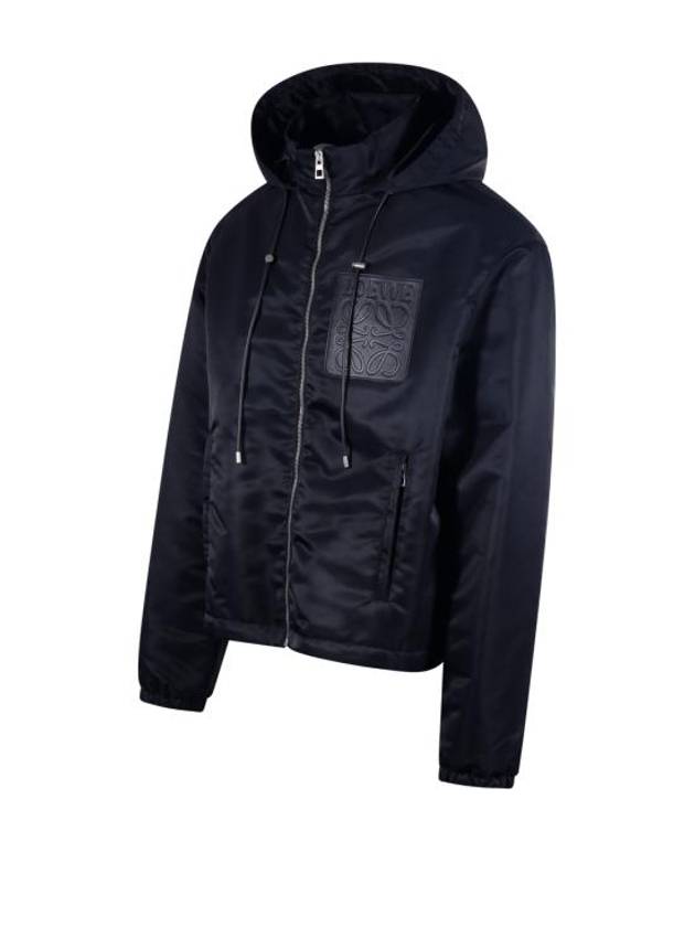 Anagram Drawstring Padded Hooded Jacket Black - LOEWE - BALAAN 3