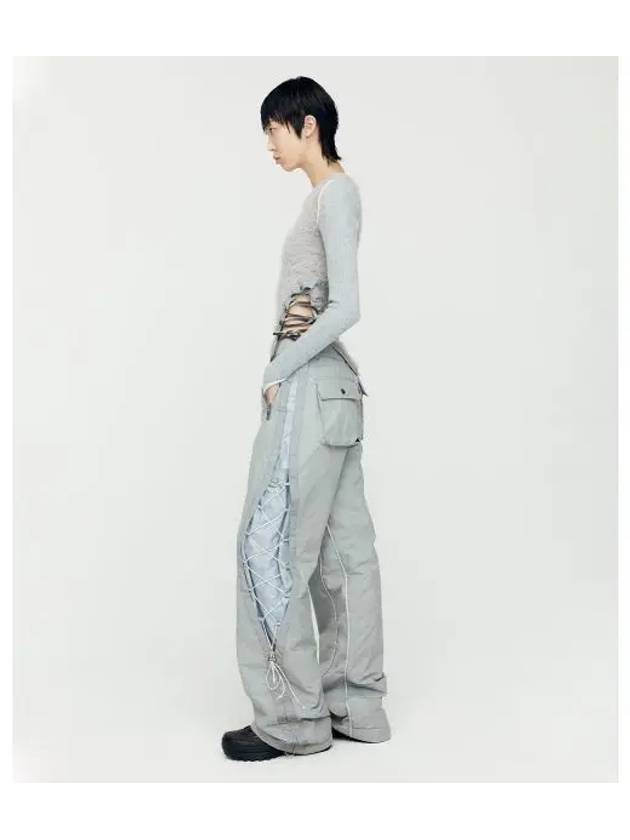 Crack Padded Lace-Up Wide Pants Grey - ANDERSSON BELL - BALAAN 2