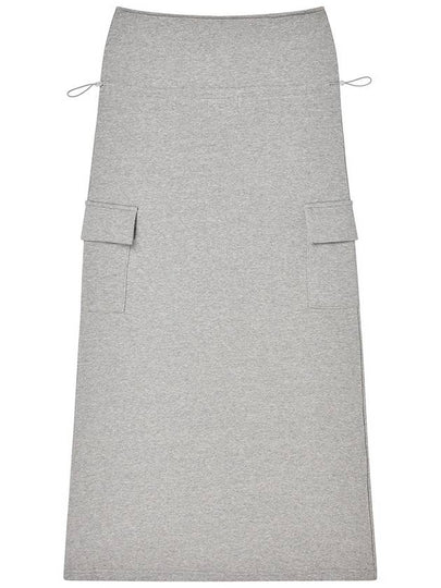 Two way zipper cargo long skirt Melange gray - THE GREEN LAB - BALAAN 2