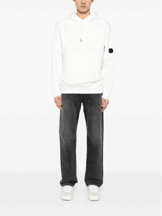 Diagonal Raised Fleece Lens Hoodie White - CP COMPANY - BALAAN 5