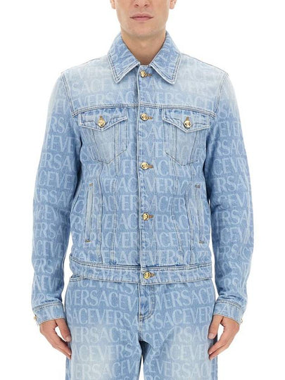 All logo over button denim jacket blue - VERSACE - BALAAN 2