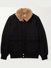 Black shearling trim cashmere bomber MT4976479 - BRUNELLO CUCINELLI - BALAAN 1