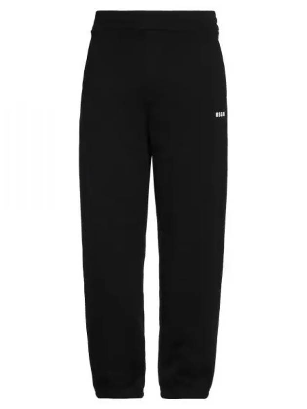 Logo Cotton Track Pants Black - MSGM - BALAAN 2