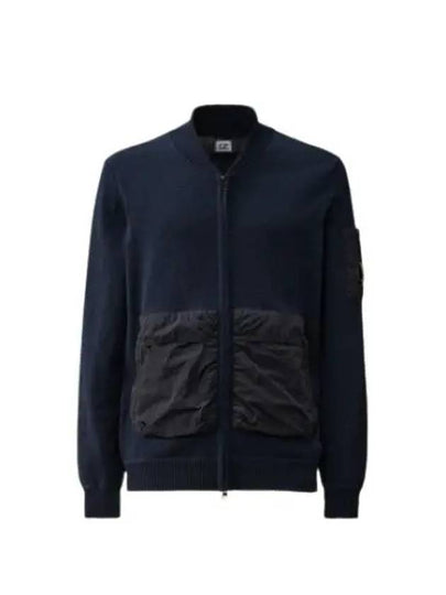 Cotton Mixed Bomber Cardigan Navy - CP COMPANY - BALAAN 2