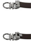 Gancini Reversible Adjustable Calfskin Leather Belt Black - SALVATORE FERRAGAMO - BALAAN 7