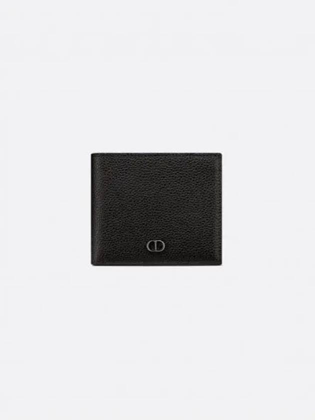 Grain Leather CD Icon Compact Half Wallet Black - DIOR - BALAAN 2