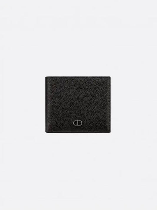 Grain Leather CD Icon Compact Half Wallet Black - DIOR - BALAAN 2