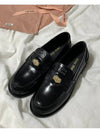 Brushed Leather Penny Loafers Black - MIU MIU - BALAAN 7