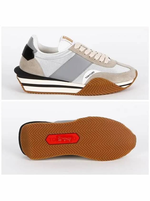 James Suede Low Top Sneakers Grey Beige - TOM FORD - BALAAN 4