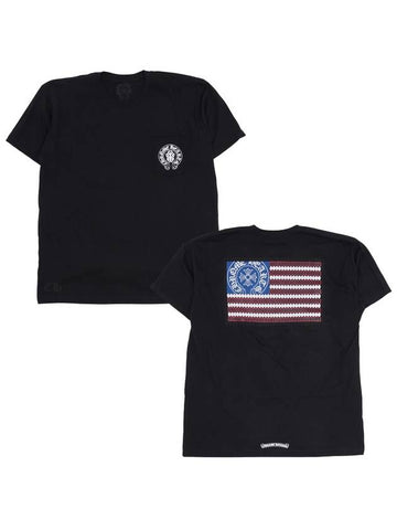 American Flag Dagger Short Sleeve T Shirt - CHROME HEARTS - BALAAN 1