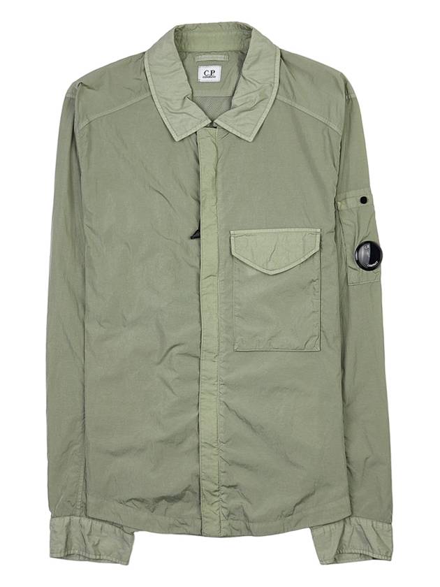 Chrome-R Zip-Up Over Long Sleeve Shirt Sage - CP COMPANY - BALAAN 11