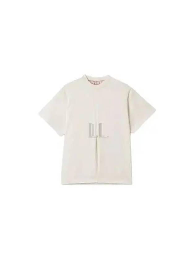 Knot Crop Short Sleeve T-Shirt White - MARNI - BALAAN 2