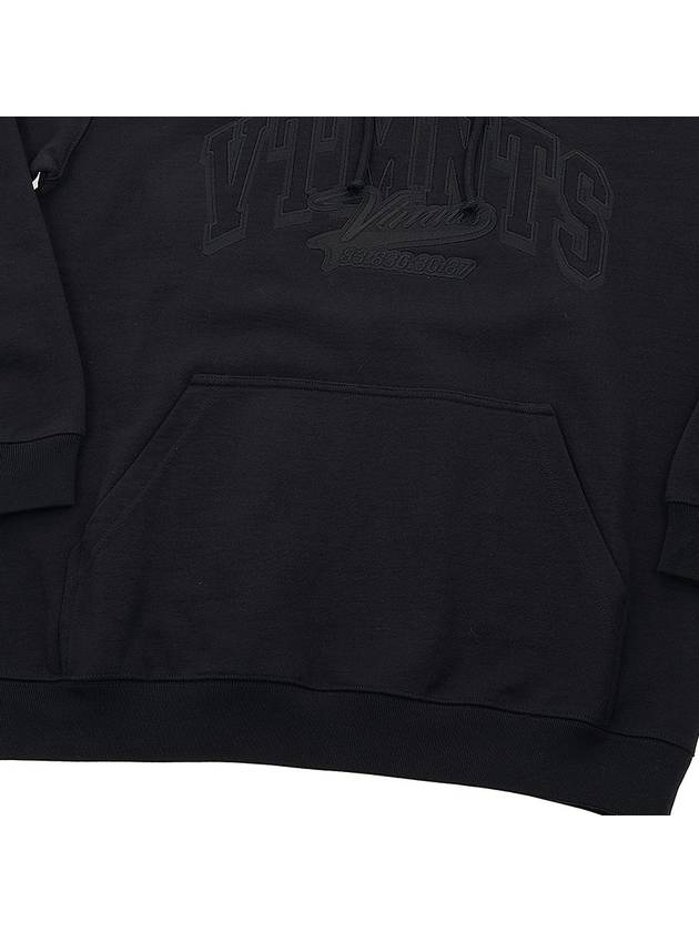 Embossed Logo Cotton Hoodie Black - VETEMENTS - BALAAN 8