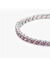 Matrix Round Zirconia Tennis Bracelet Silver Pink - SWAROVSKI - BALAAN 5