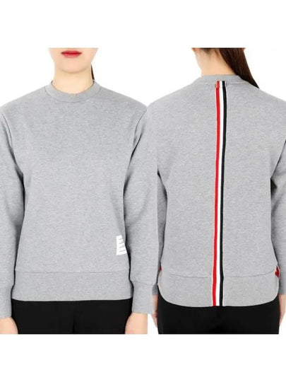 Center Back RWB Stripe Classic Loopback Crewneck Sweatshirt Light Grey - THOM BROWNE - BALAAN 2