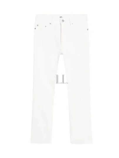 WoMen's Denim High Waist Cropped Jeans White - AMI - BALAAN 2