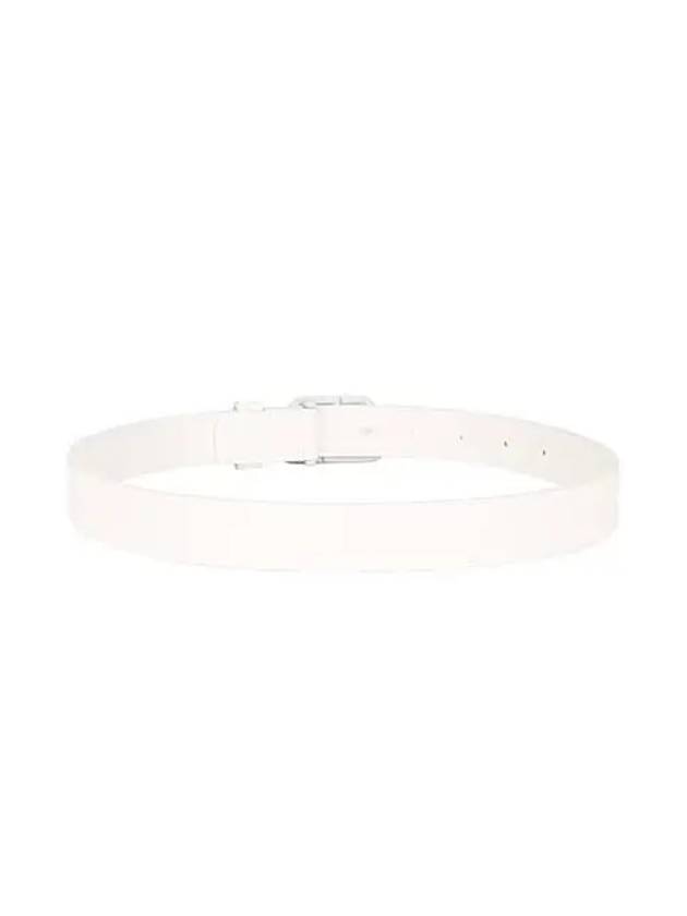 Buckle BB Logo Thin Leather Belt White - BALENCIAGA - BALAAN 4