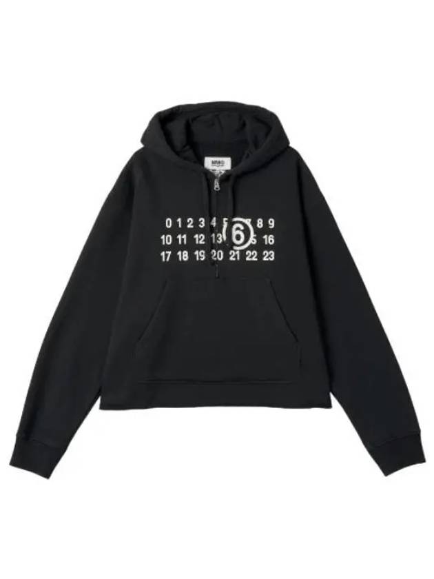 MM6 printed hooded black t shirt hoodie - MAISON MARGIELA - BALAAN 1