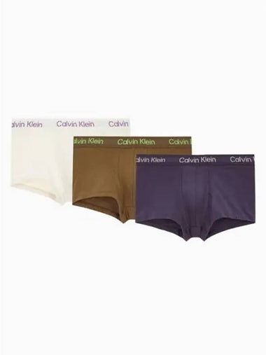 Underwear Men s Stencil Logo Cotton Stretch Low Rise Trunks 3PK NB3705FZ4 - CALVIN KLEIN - BALAAN 1