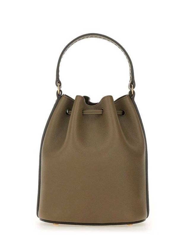 T Timeless Leather Micro Logo Bucket Bag Khaki - TOD'S - BALAAN 3