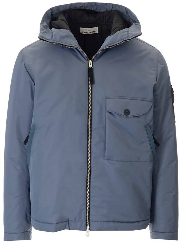 Men's Nylon Hooded Jacket Blue - STONE ISLAND - BALAAN 2