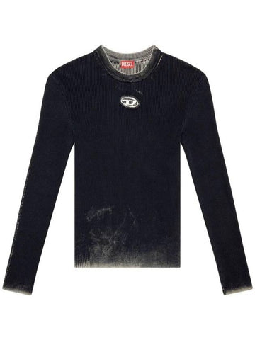 K Darin Logo Detail Knit Top Black - DIESEL - BALAAN 1