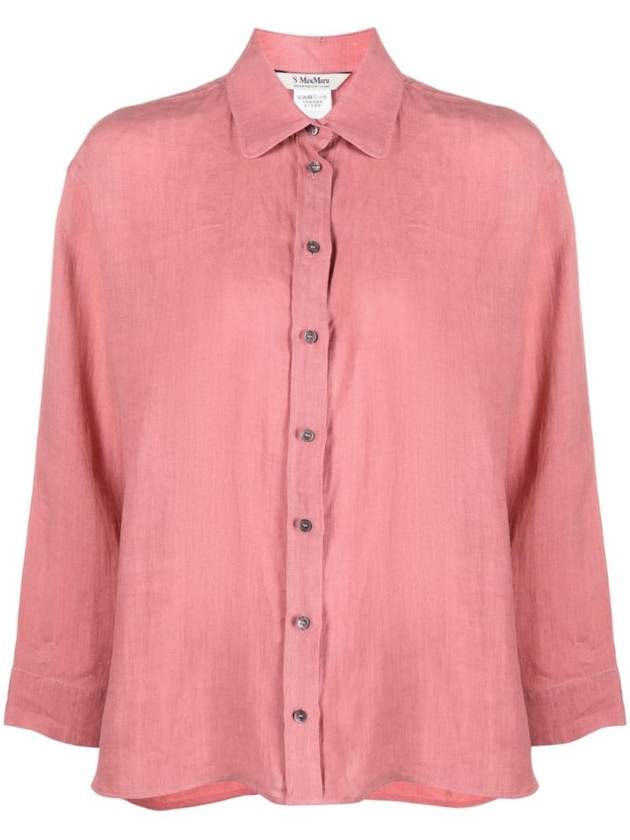 Women's LINEN Shirt 2391110932600CANARD001 - S MAX MARA - BALAAN 1