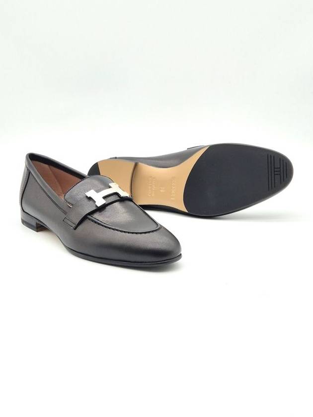 Paris Loafers Goatskin Palladium Noir - HERMES - BALAAN 4