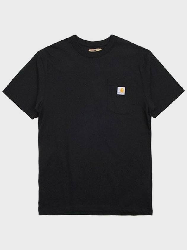 Pocket short sleeve t shirt black K87 001 - CARHARTT - BALAAN 4