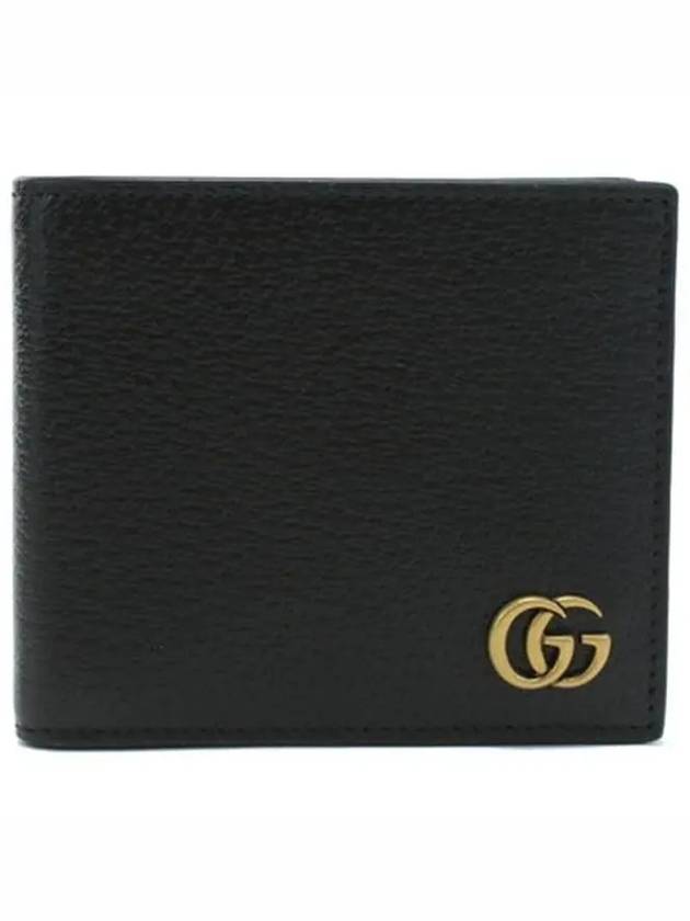 GG Marmont Leather Bi Fold Wallet Black Gold - GUCCI - BALAAN 5