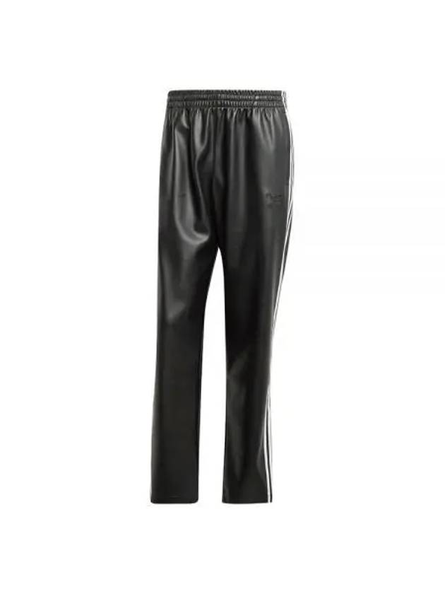 3 Stripes Firebird Faux Leather Straight Pants Black - ADIDAS - BALAAN 2