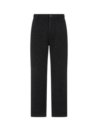 Men s Embossed Square Pattern Wool Pants Black - EMPORIO ARMANI - BALAAN 1