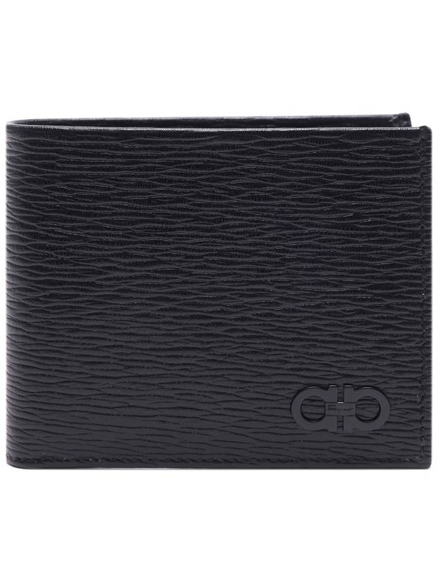 Gancini Half Wallet Black - SALVATORE FERRAGAMO - BALAAN 3