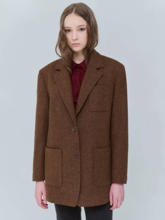 Overfit half coat wool single jacket brown 0150 - VOYONN - BALAAN 6