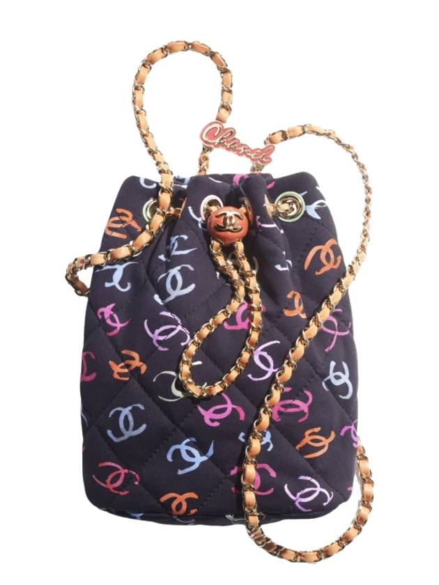 Backpack pattern printed fabric gold black multi - CHANEL - BALAAN 9