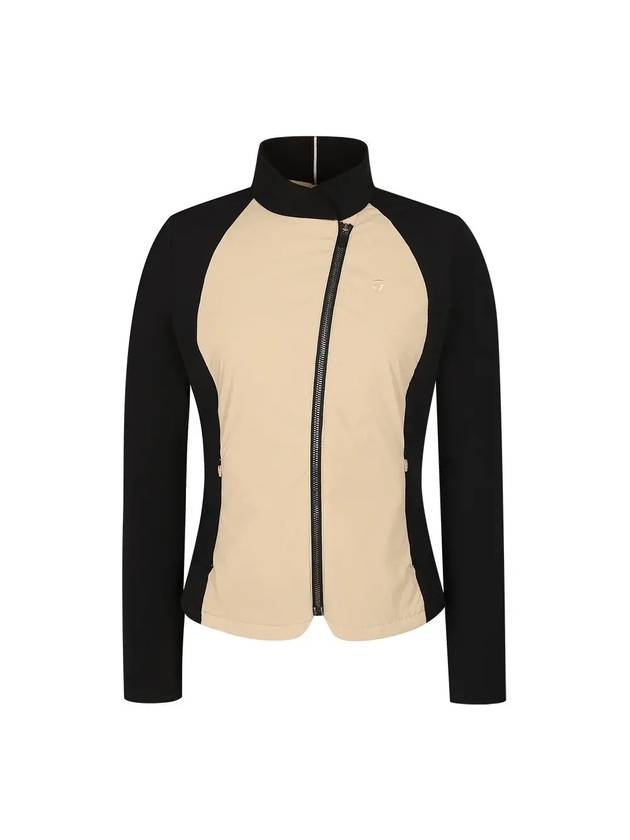 women's diagonal zip-up jacket beige - TAYLORMADE - BALAAN 1