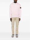 Logo Patch Drawstring Hoodie Pink - STONE ISLAND - BALAAN 4