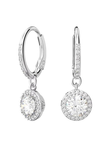 Una Angelic Crystal Drop Earrings Silver - SWAROVSKI - BALAAN 1