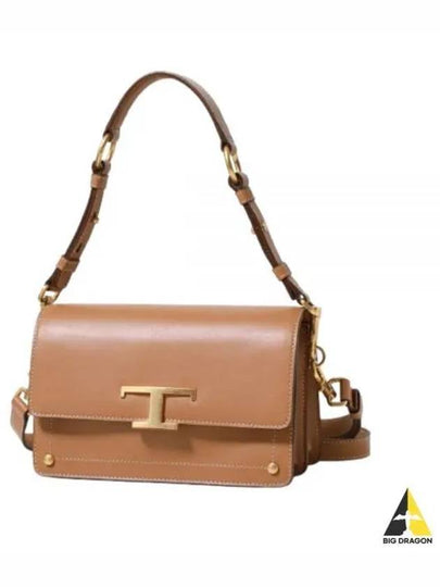 Timeless T Logo Small Satchel Shoulder Bag Brown - TOD'S - BALAAN 2