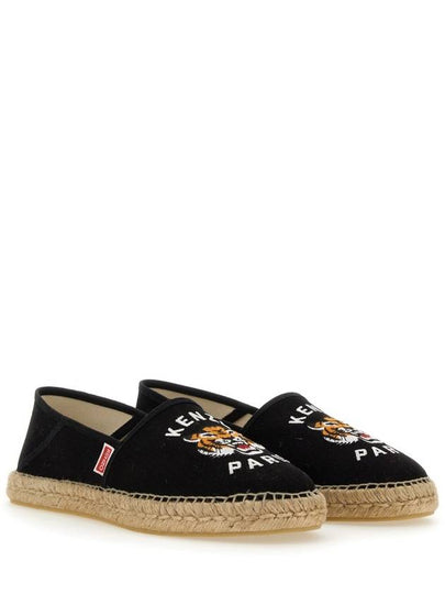 Lucky Tiger Embroidery Canvas Espadrilles Black - KENZO - BALAAN 2