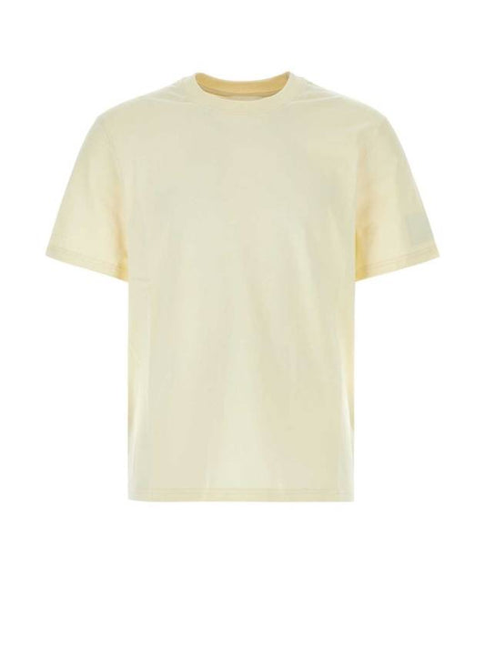 Patch Logo Round Neck Short Sleeved T-Shirt Ivory - AMI - BALAAN 1