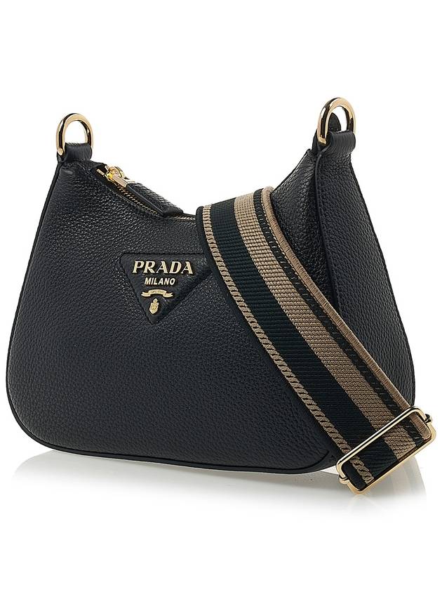 Vitello Dino Leather Shoulder Bag Black - PRADA - BALAAN 4