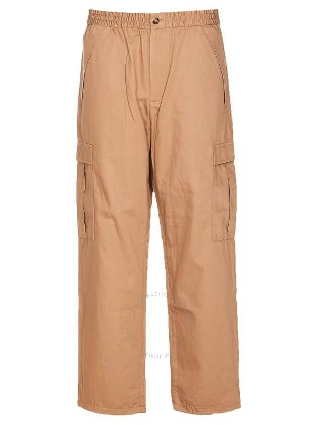 Men's Cotton Cargo Straight Pants Camel - BURBERRY - BALAAN 2