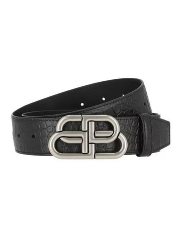 BB Logo Buckle Belt Black - BALENCIAGA - BALAAN 1