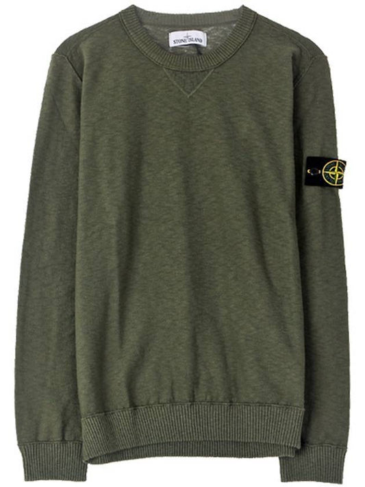 Wappen Patch Crew Neck Cotton Knit Top Khaki - STONE ISLAND - BALAAN 1