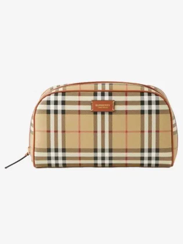 Medium Check Travel Pouch Bag Archive Beige - BURBERRY - BALAAN 2