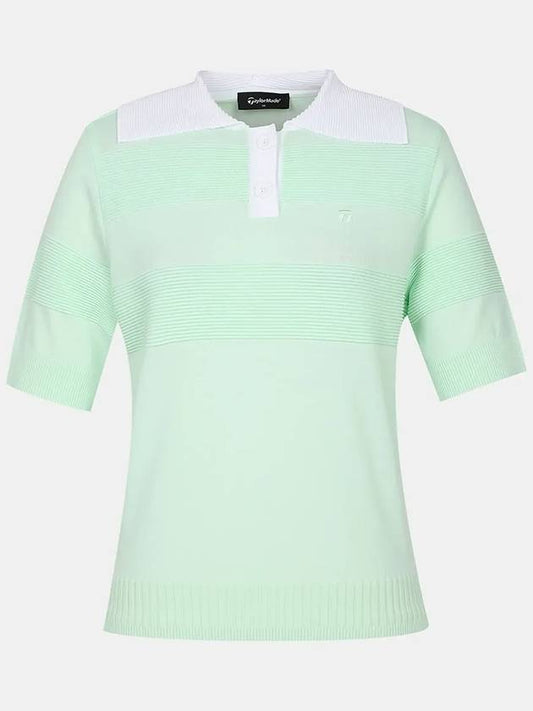 color combination tissue modified collar short sleeve knit TWSRM6121 820 - TAYLORMADE - BALAAN 1